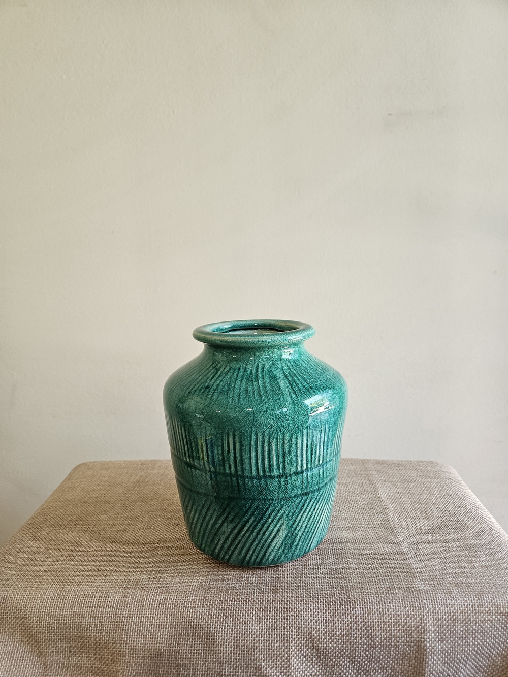 Pottery Teal Green Ceramic Accent Vase